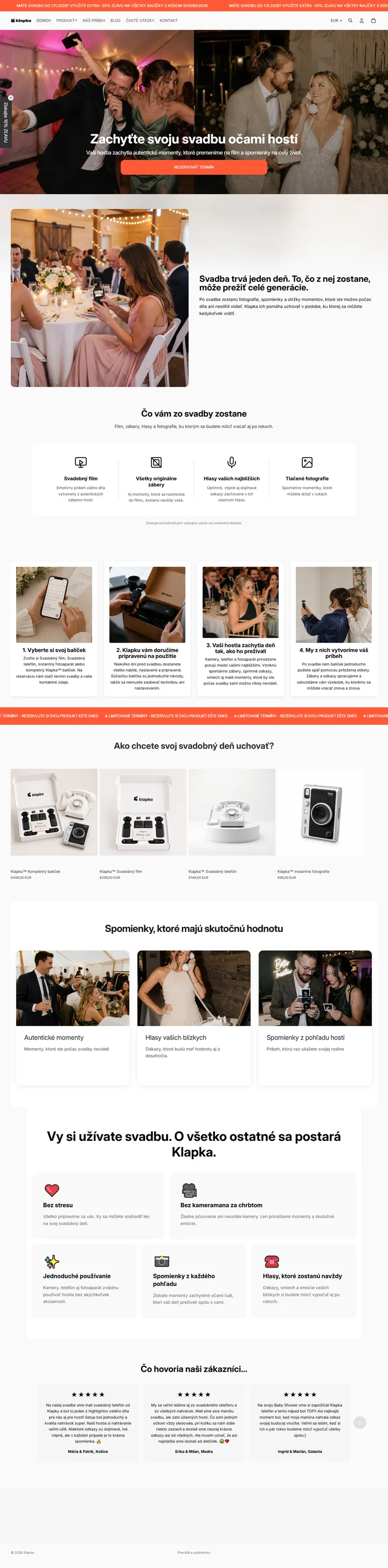 Náhľad desktop verzie webu mojaklapka.sk