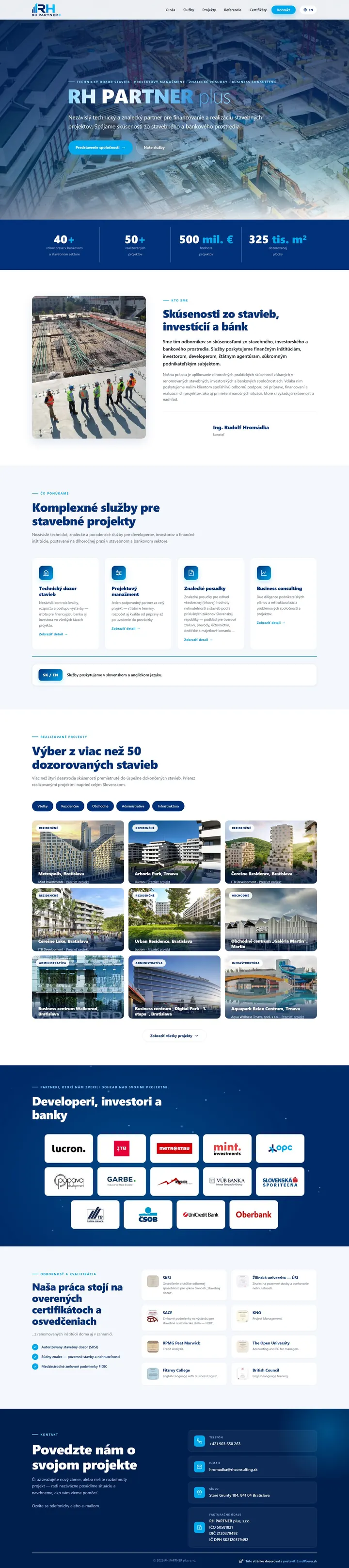 Náhľad desktop verzie webu rhpartnerplus.sk